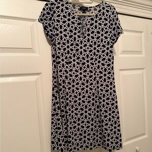 MSK Black and White Geometric Dress, size L